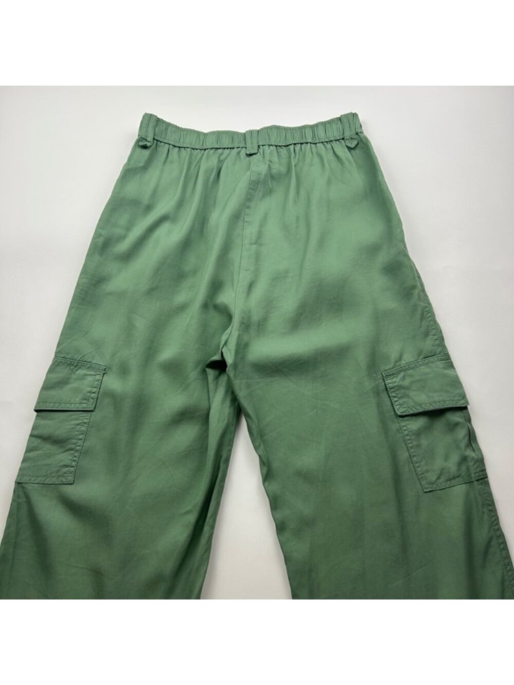 Hunter & Brown Sage Green Wide Leg Cargo Pant M - Picture 6 of 6